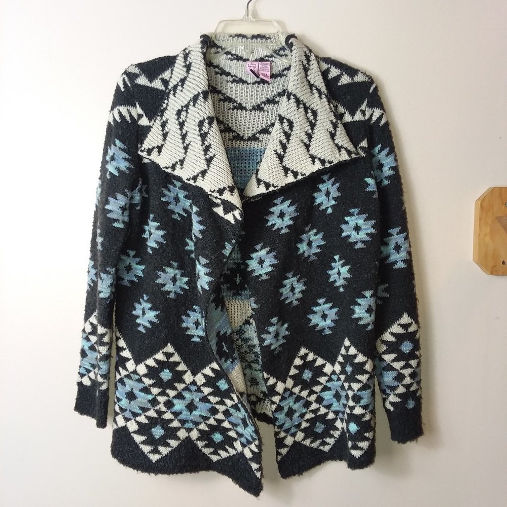 Love On A Hanger Open Front Cardigan Western Aztec Print Size Small